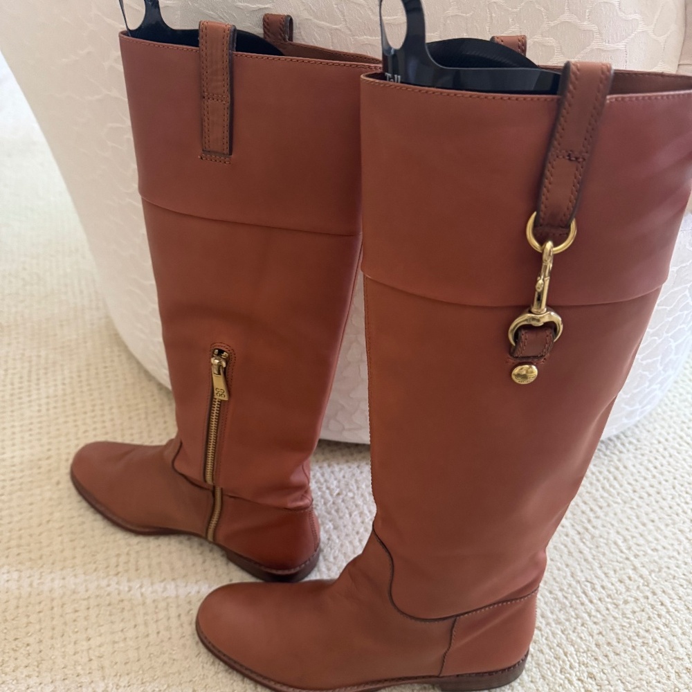 COACH leather Marta tall riding boots women’s size 7.5 tan brown
